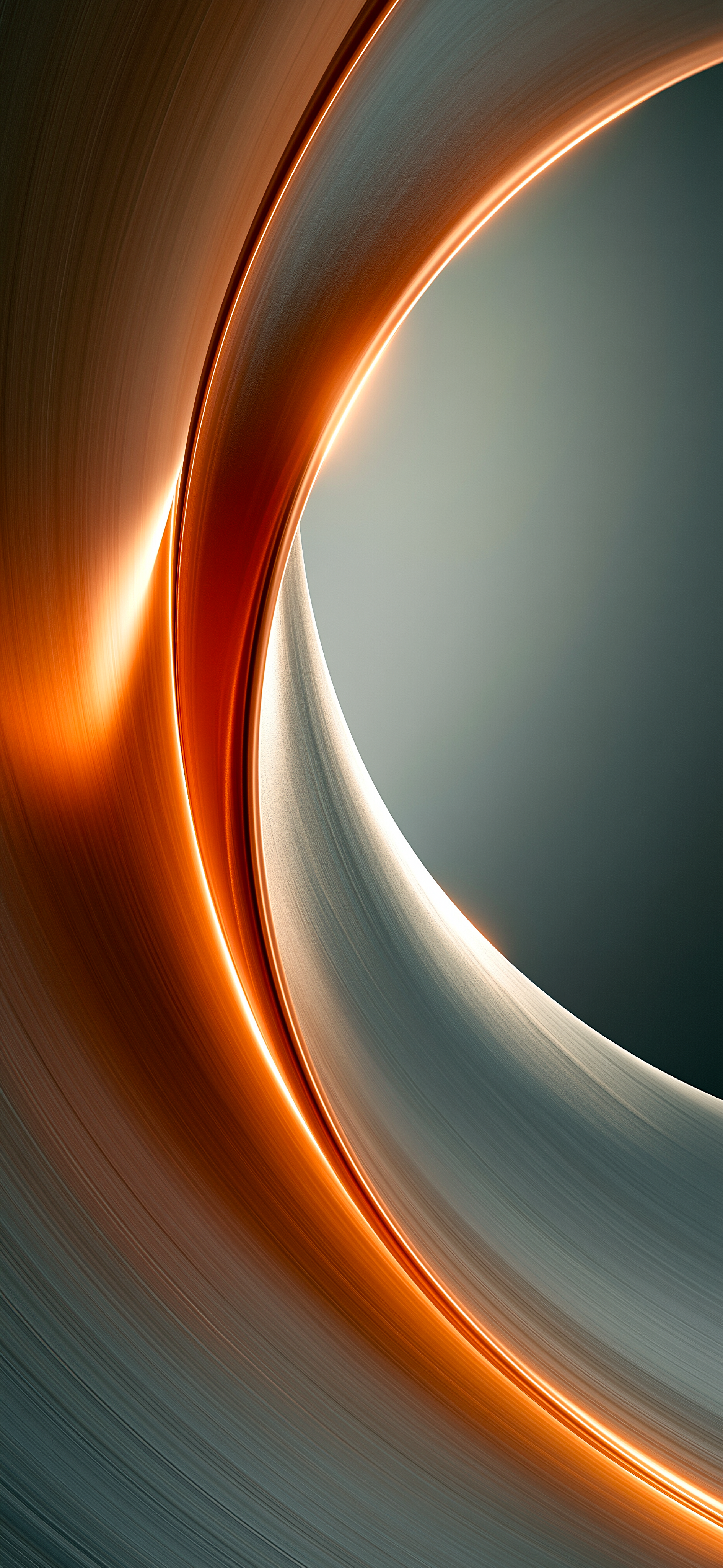 Neon light trail winding road wallpaper